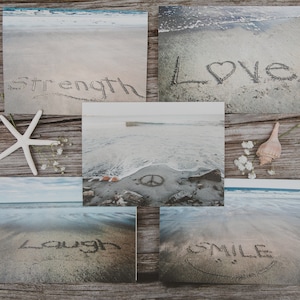 Grußkarten-Set 5 ""Written in the sand""