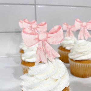 Bow theme cupcake topper