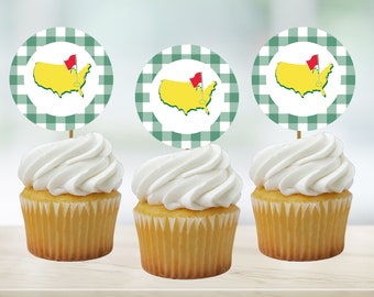 Masters party cupcake toppers