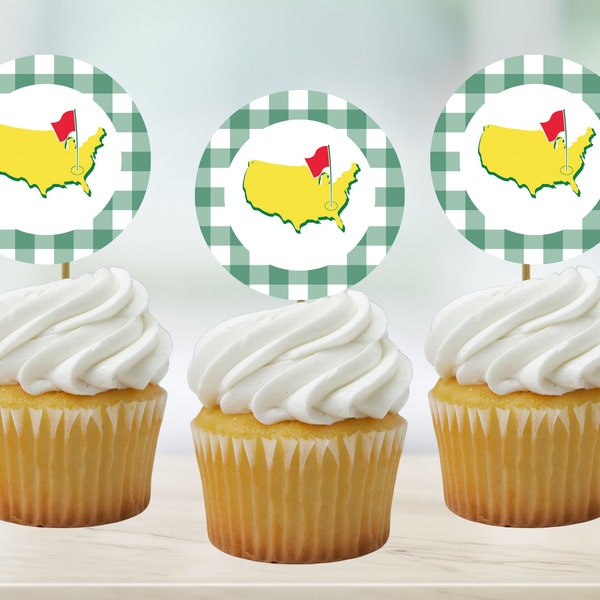 Masters party cupcake toppers