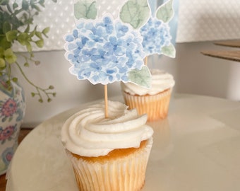 Hortensien Blumen Frühling Gartenparty Cupcake Toppers