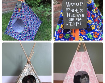 Pet Tipi, Pet Tepee, Pet Tent, Pet Bed, Dog Tent, Cat Tent, Dog Tipi, Dog Tepee, Cat Bed, Pet Accessory, Pet Bedding, Personalize Pet Tent