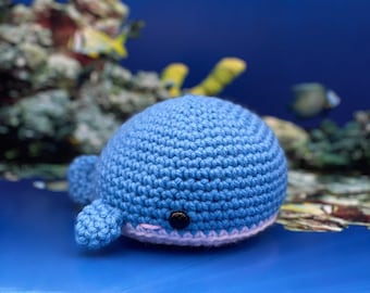 Whale Plush Stuffed Animal Crochet Toy, Ocean Theme, Cute Blue Decoration, Blue Whale Toy, Whale Plush Gift, Whale Gift, Cute Whale