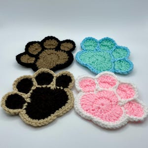 Crochet Paw Print Coaster
