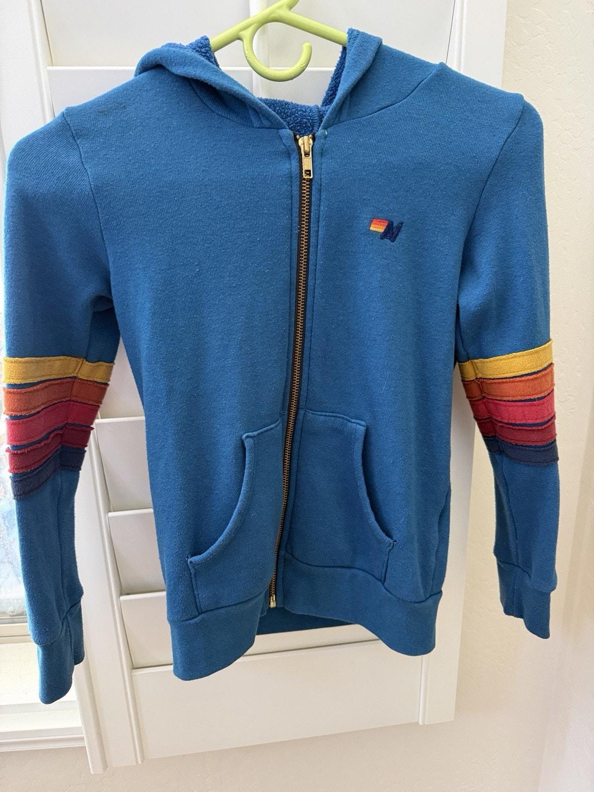 Aviator Nation Kids Hawaii Rainbow Hoodie Blue Sz 8 Read Description