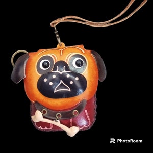 Monedero de cuero Bulldog Francés