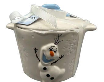 Rae Dunn Olaf Gefrorene Milchkännchen mit 3D Olaf Design, Disney Sammlerkeramik Milchkännchen, süßes Küchendekor Geschenk für Eiskönigin Fans