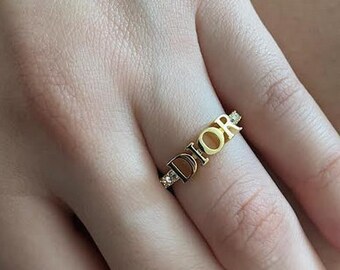 dior alphabet ring