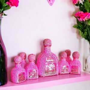 Bedazzled Pink Bling Patron Bottle Set