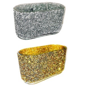 Bedazzled Rhinestone Glass Vase (Gold and/or Silver)