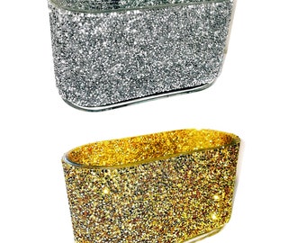 Bedazzled Rhinestone Glass Vase (Gold and/or Silver)