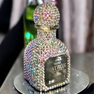 Bedazzled Rhinestone Patron Bottle (Multiple Size Options)