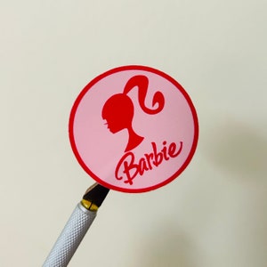 Adesivo resistente à água com cabeça de boneca feminina rosa fofa