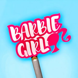 Adesivo feminino com logotipo de cabeça de boneca recortada