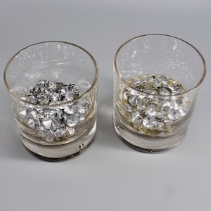 Diamond Filled Glass Candle Holder Set of 2