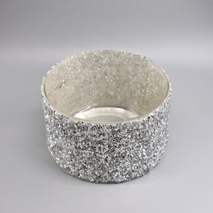 Luxury Silver Crushed Crystal Glass Vase
