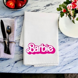 Pink Girly Logo Flour Sack Tea Towel