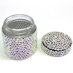 Luxury Rhinestone Glass Storage Jars With Lids (Different Size/Color Options)