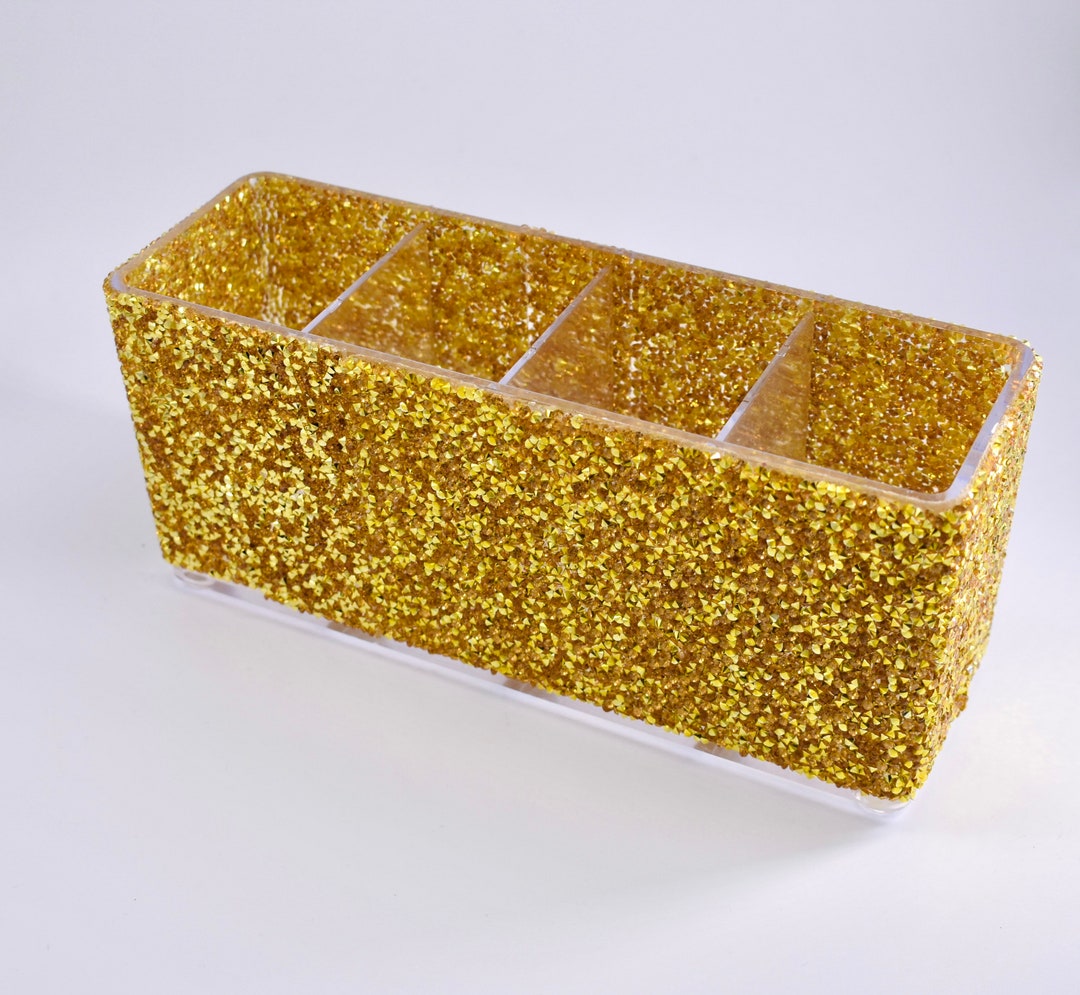 Bedazzled Rhinestone Storage Container silver/gold/black/pink Etsy