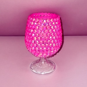 Mini bicchiere da vino con strass abbagliati (varie opzioni di colore)