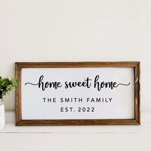 Home Sweet Home Sign Personalised Gift Wedding Gift Housewarming Farmhouse Decor Farmhouse Wall Decor Homeowners Gift Custom Sign  Home Gift