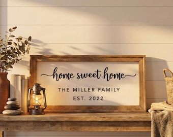 Home Sweet Home Sign Personalised Gift Wedding Gift Housewarming Farmhouse Decor Farmhouse Wall Decor Homeowners Gift Custom Sign  Home Gift