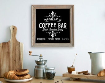 Personalised, Coffee Bar Sign, Coffee Gift, Coffee Gifts for Women, Coffee Gifts for Men, Coffee Gifts for Him, Coffee Corner, Coffee, Gift