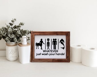 Unisex Bathroom Sign Bathroom Decor Restroom Sign WC Bathroom Sign Fun Decor Gift for Home Gift Male and Female Toilet Sign Restroom Decor
