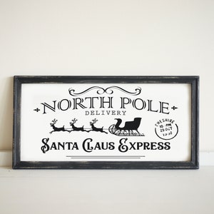 North Pole Christmas Sign for Christmas Decor Vintage Christmas Decor Rustic Christmas Decor Farmhouse Christmas Sign  Holiday Decor Gift
