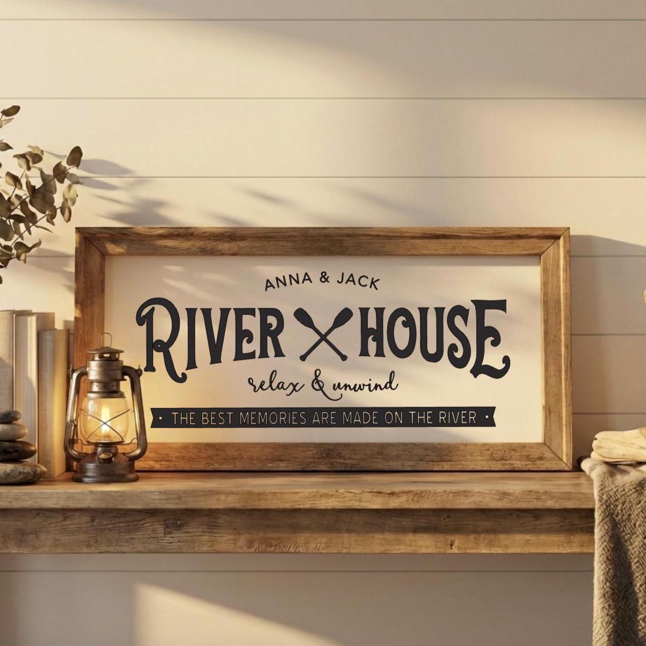 Custom River House Sign | Personalised Gift River House Decor River ...