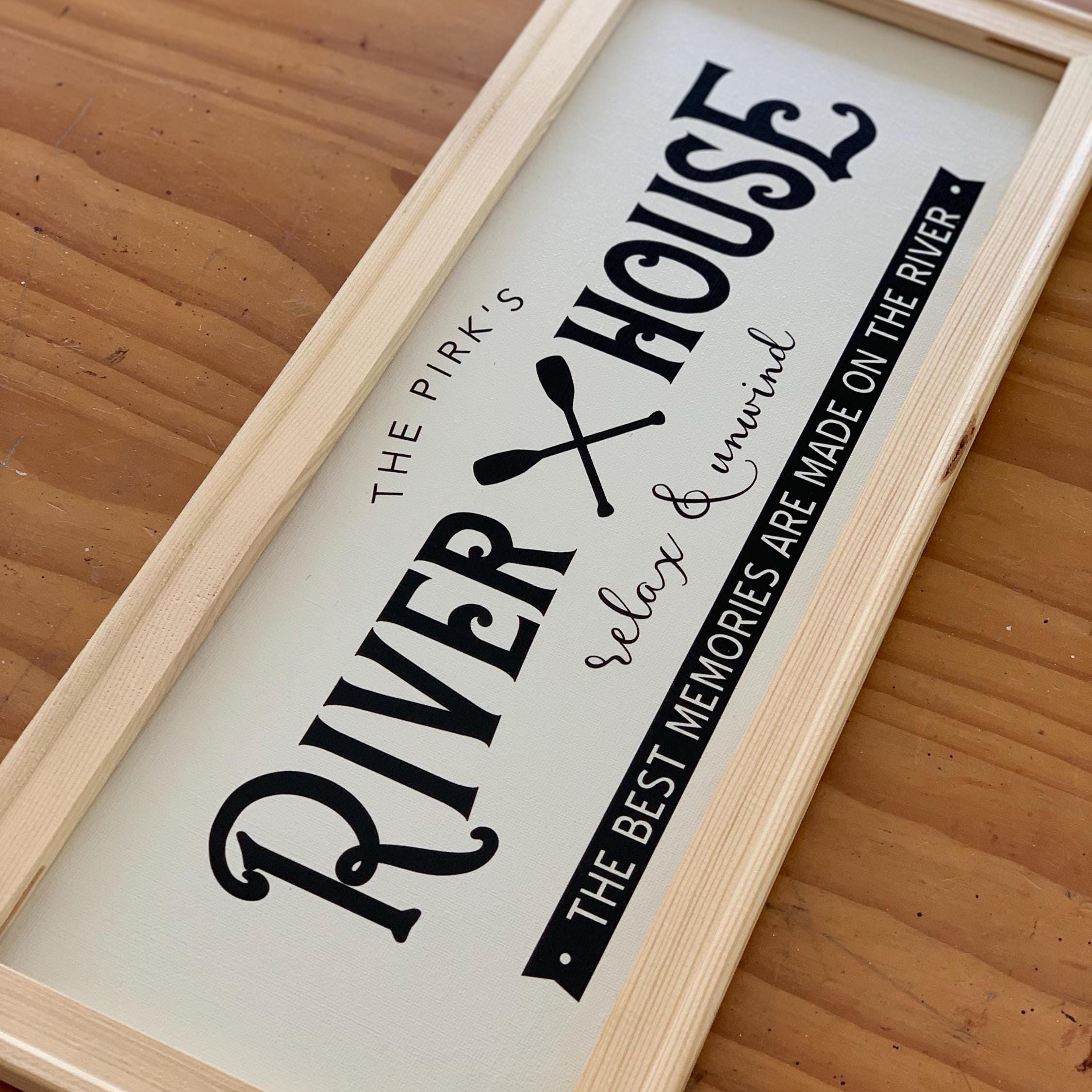 Custom River House Sign | Personalised Gift River House Decor River ...