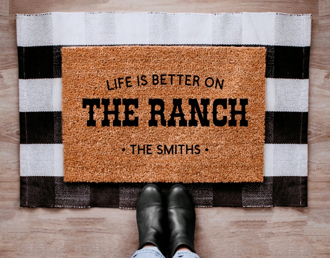 G Ranch Mat Life is Better on the Ranch Mat Newlyweds Gifts Ranch House Decor ...