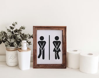 Unisex Bathroom Sign, WC Bathroom Sign, WC Sign, WC Sign for Bathroom, Mini Signs for Bathroom, Housewarming Gift, Girls Boys Bathroom Sign