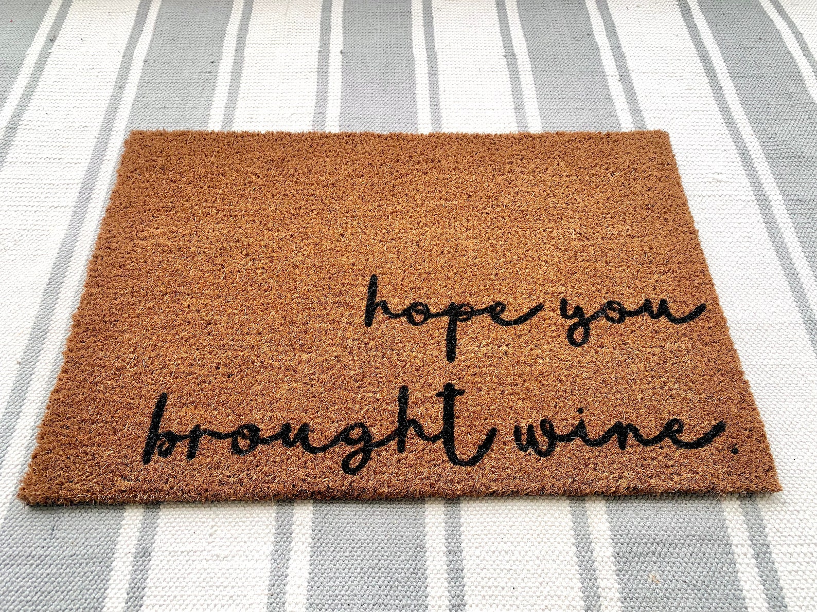Hope You Brought Wine Doormat | Coir Doormat, Front Door Mat, Funny ...