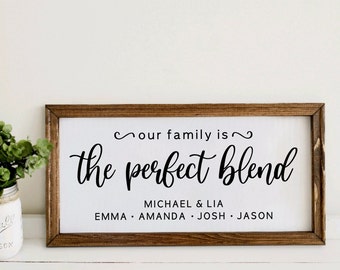 Blended Family Sign | Personalised Gift Personalized Gift Perfect Blend Sign Blended Family Gift Blended Family Wedding Gift Christmas Gift