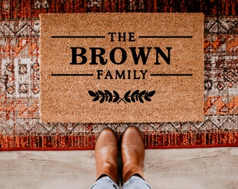 Family Name Doormat Family Gift Housewarming Gift for the Home Decor Gifts Unique Gift Doormats Personalized Gift for Friends Custom Doormat