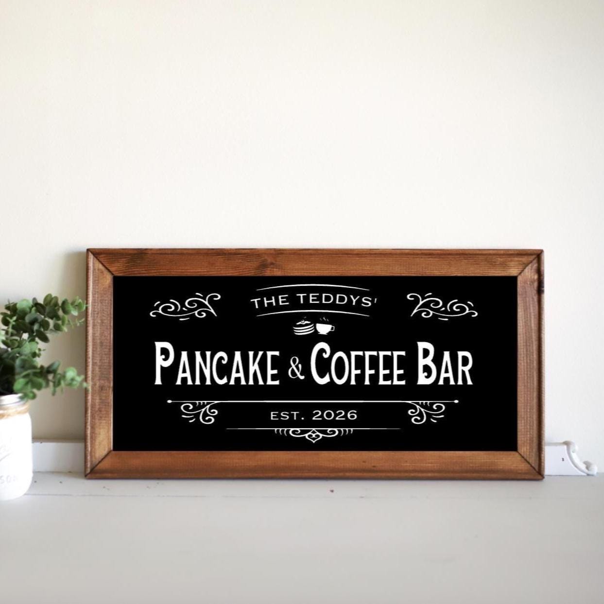 Custom Pancake & Coffee Bar Sign | Coffee Sign Pancake Bar Sign Coffee ...