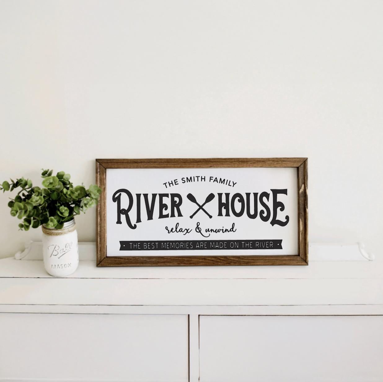 Custom River House Sign | Personalised Gift River House Decor River ...