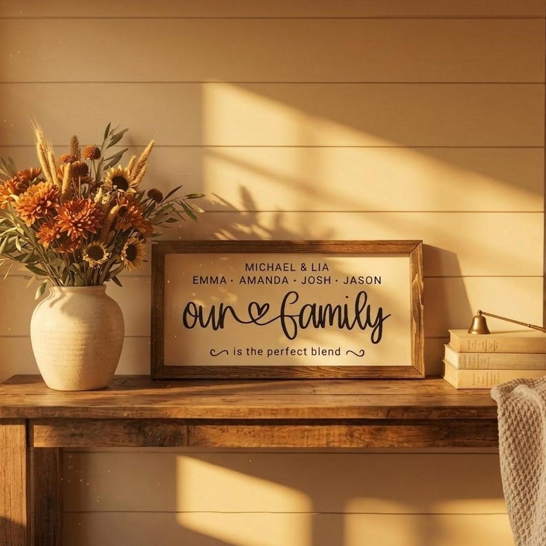 Personalized Blended Family Sign | Family Wall Art Blended Family Gift ...