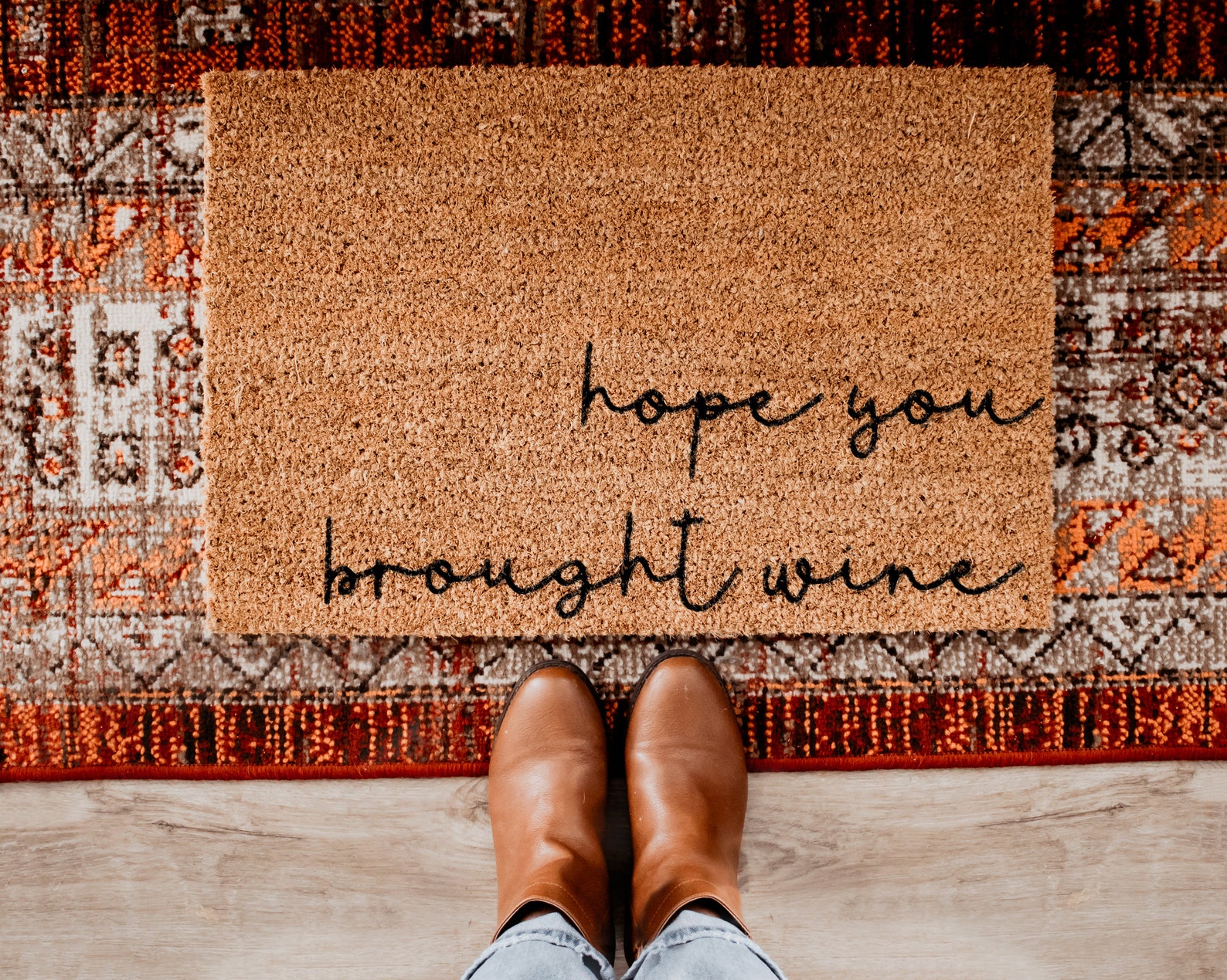Hope You Brought Wine Doormat | Coir Doormat, Front Door Mat, Funny ...