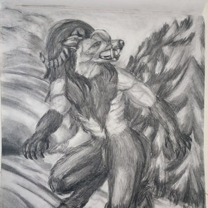 Beast Charcoal Drawing