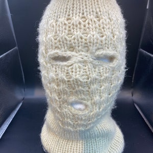 Beige 3 hole Ski Mask Balaclava Double Layer