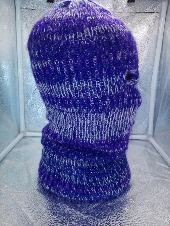Balaclava Ski Mask Purple/blue/white Triple Strand Double Layer