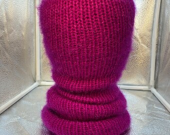 Handmade Purple/pink Balaclava Ski Mask: Double Layer Winter Hat
