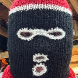 4-Hole Knit Ski Mask Balaclava - Double Layer Winter Hat