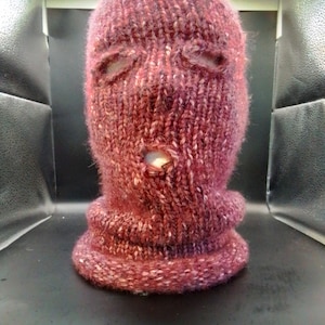 Ski Mask Balaclava Purple Single Layer Soft Warm Beanie