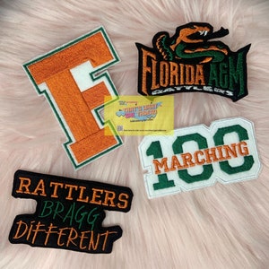 Florida A&M FAMU HBCU Sew On Patch Embroidered Bundle, melanin, black history, black girl magic, black pop culture, affirmations, king, 1887
