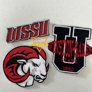 Winston-Salem State U HBCU Sew On Patch Embroidered Bundle, melanin, black history, black girl magic, black pop culture, pirates, homecoming