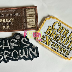 Chris Brown Album Patches, Hip Hop R&B Tour Sew-On Bundle, concert merch, team breezy, usher, brown, Usher, graffiti, indigo, Exclusive