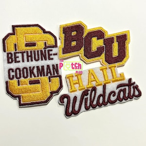 BCU Wildcats Embroidered Sew On Patches, HBCU for custom diy, Juneteenth ideas, black culture art